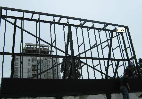 Steel structure for the Advertising VideoLED display