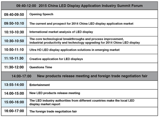 Invitation to 2015 LED Display Summit Forum