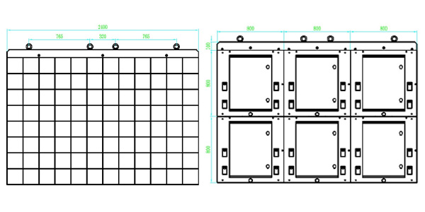 LED modules of the video screens