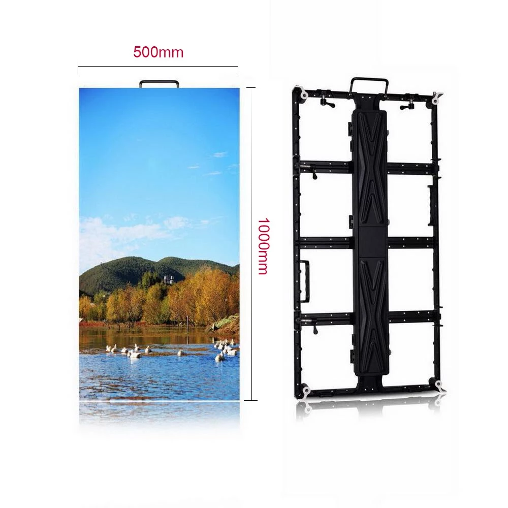 P3.91 SMD 500x1000mm die cast aluminum cabinet rental Indoor led display
