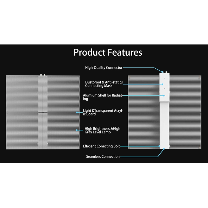 P3.91 LED Transparent Video Display Screen Indoor Window Glass LED Advertising