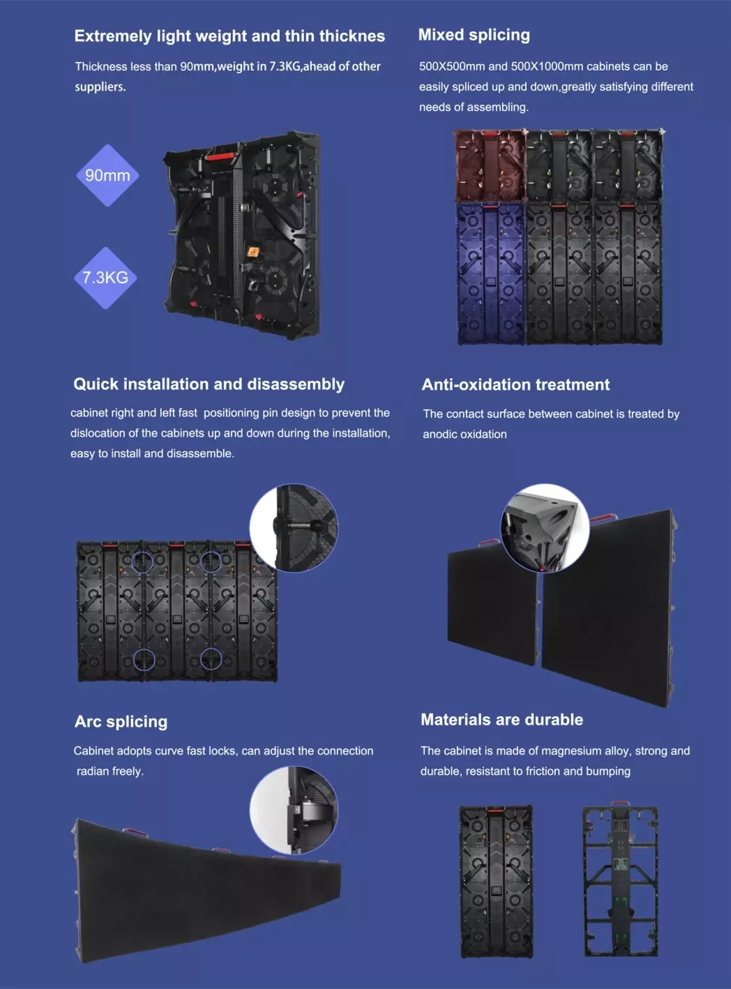 Full color indoor P3.91 led panel rental LED display