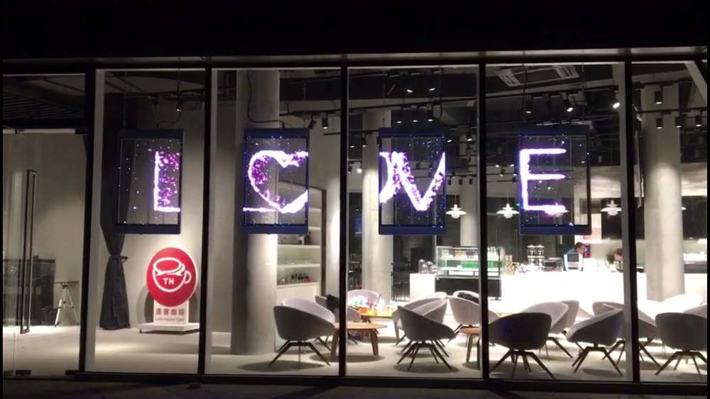 Transparent P3.91 P4.81 P16 display / Glass led display screen