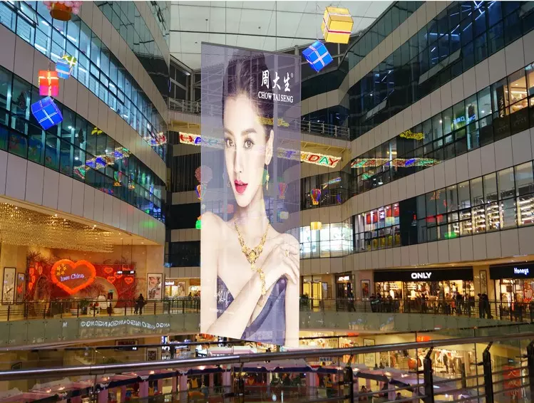Transparent P3.91 P4.81 P16 display / Glass led display screen