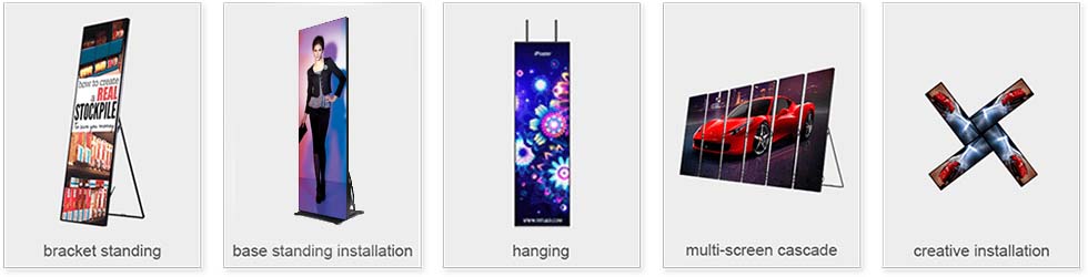 portable standing smart indoor advertising display p1.5  led poster