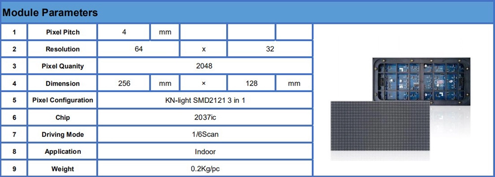P4 High resolution Indoor Usage and Video Display