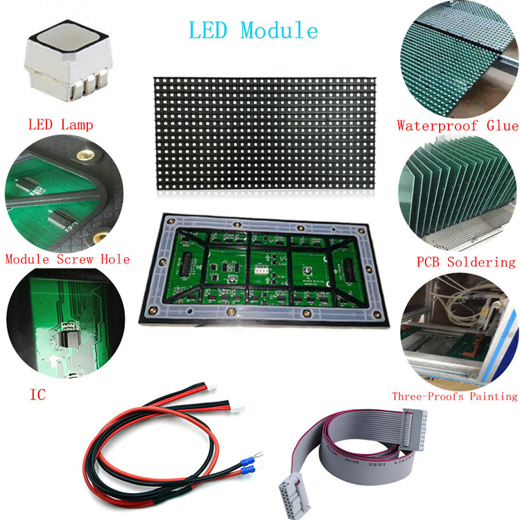 Outdoor 16x32 rgb led matrix panel p8 SMD3535 with high brightness