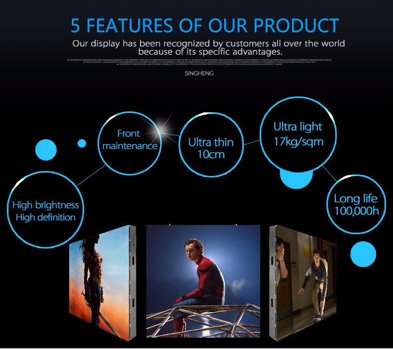 P3 p4 p5 led panel interior high refresh rate led video wall