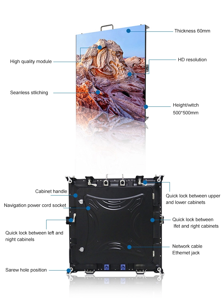500*500 Indoor outdoor P3.91 Led Display Screen With Advertising