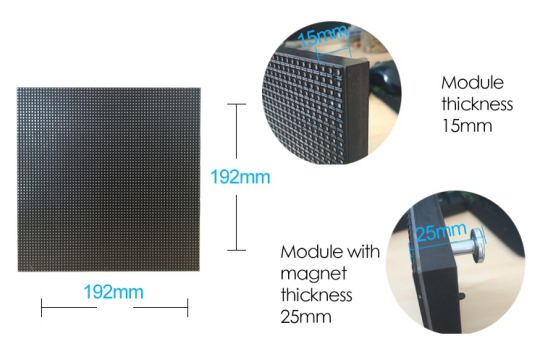 P3 Indoor LED Video Module 192*192mm indoor full color led display