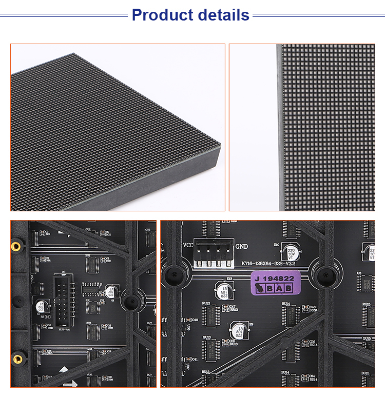 128x64 Pitch 2mm Small Matrix HD Display Panel Club Big TV