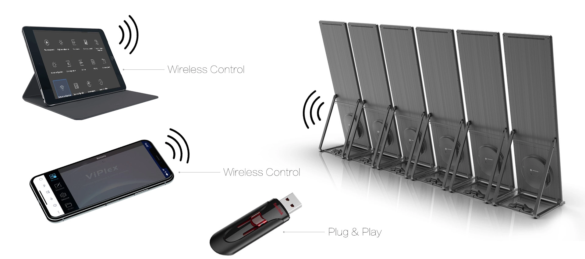 floor standing HD video advertising portable slim aluminum digital X poster