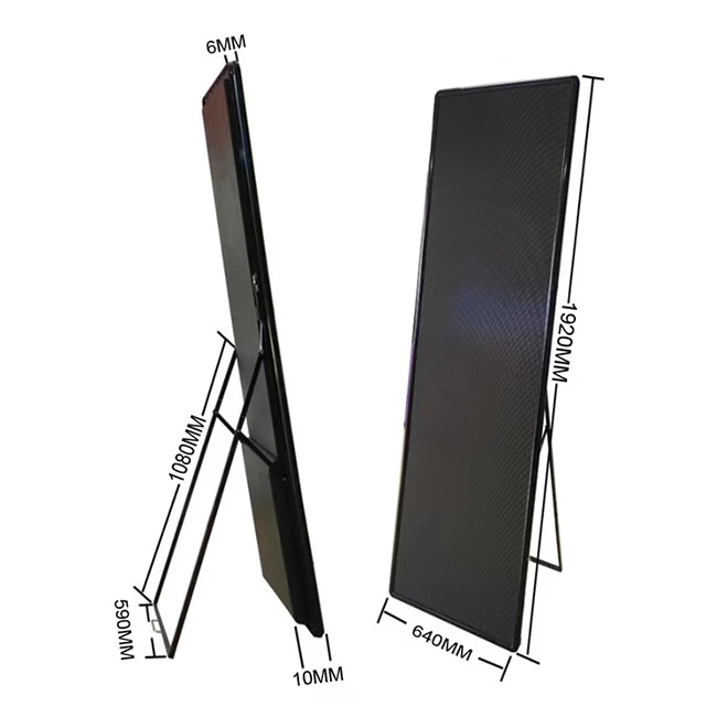 floor standing HD video advertising portable slim aluminum digital X poster