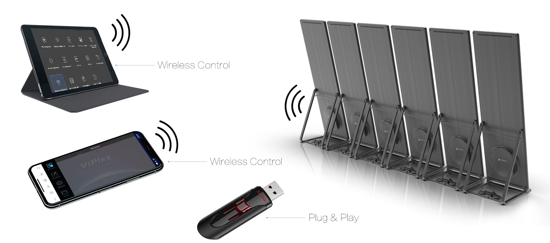 P2.5 SMD wireless advertising wifi/usb/phone led poster mirror display