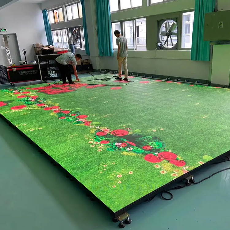 Anti-Glare ip65 dance 3D video indoor P4.81 interactive floor tile led display screen