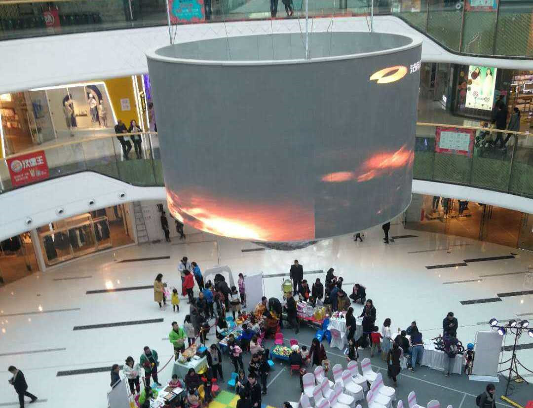 100 sqm P3.91 indoor curve led circle displays for video wall has been finished