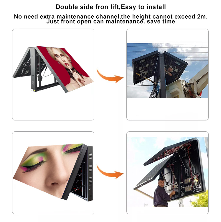 P8 P10 full color led display module front service led screen