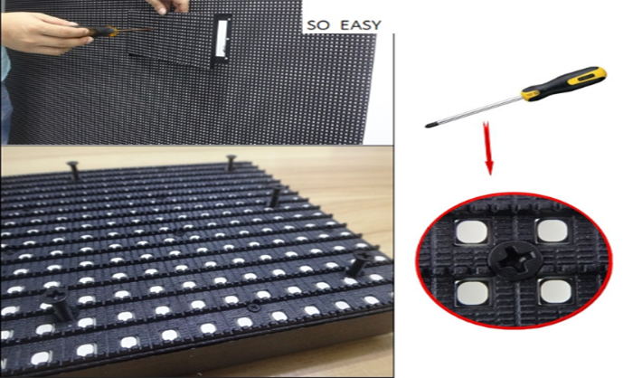 P6 screw front access screen